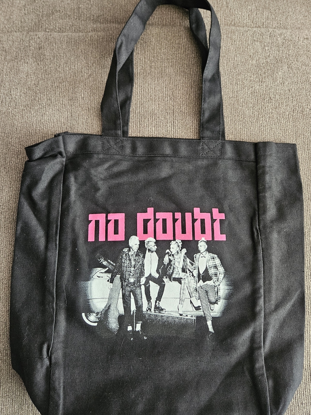 '00s No Doubt Tote Bag Shopping Bag Handbag Black Reusable Canvas Gwen RARE!